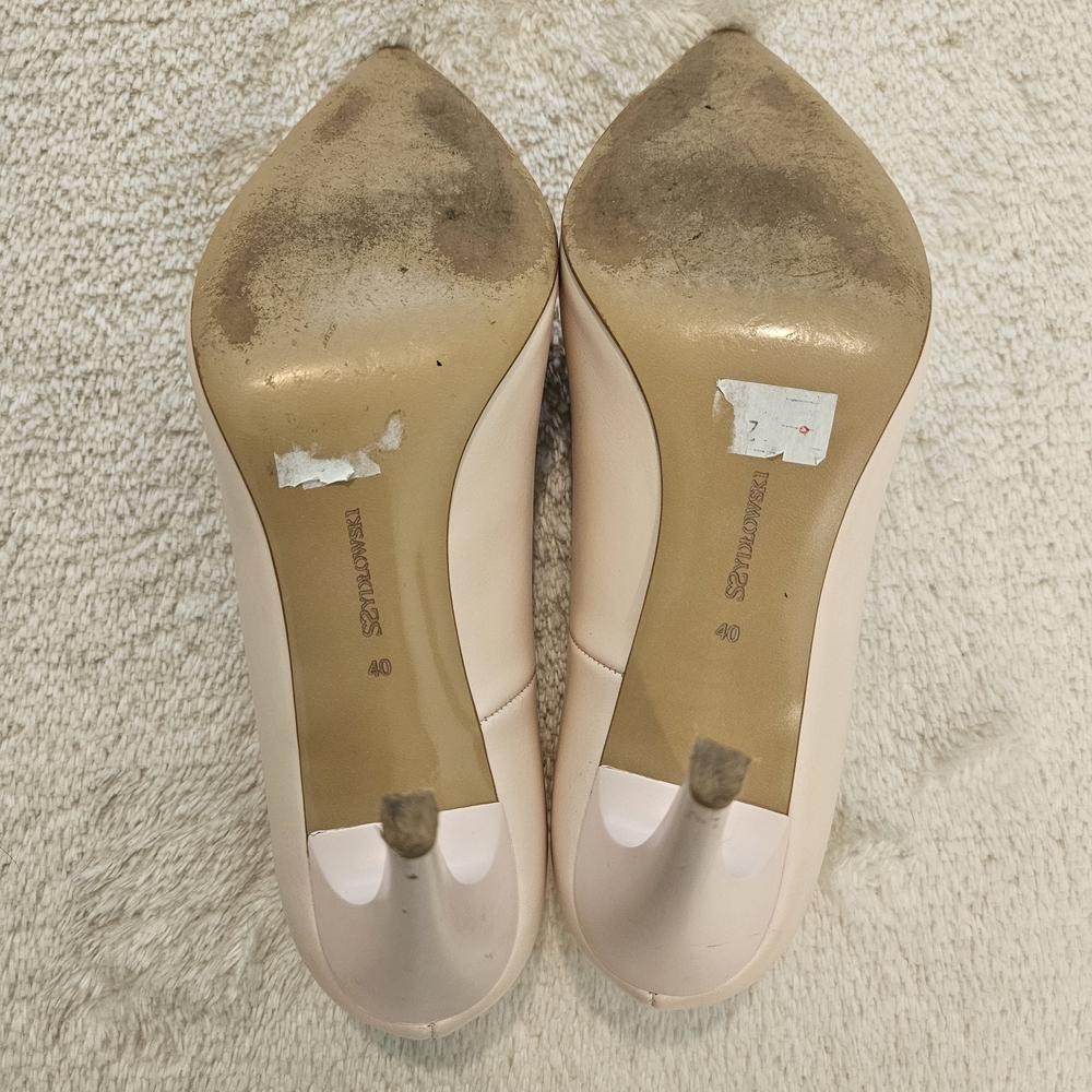 Genuine Leather Cream Heels Pumps Size 9 Business Casual Formal Feminine Work - Picture 5 of 11